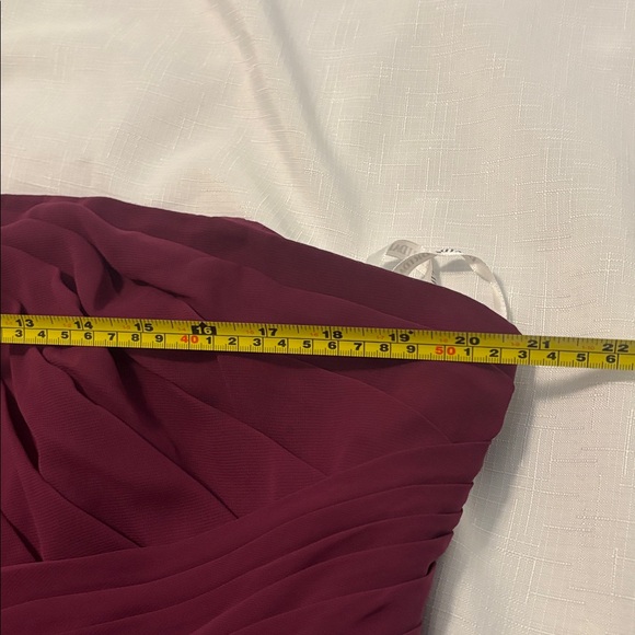 David's Bridal One-Shoulder Burgundy Bridesmaid Formal Dress SZ 20 Plus Size - Picture 7 of 15
